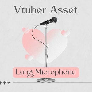 Vtuber Asset Long Black Microphone Stand Instant Download