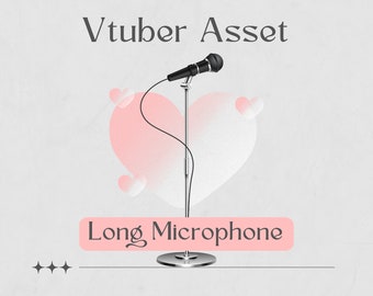 Vtuber Asset Long Black Microphone Stand Instant Download