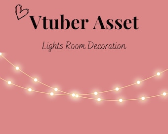Vtuber Asset / Warm Lights Room Decoration Decal / PNG Instant Download File