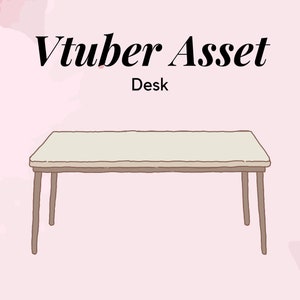 Vtuber Asset Wooden Desk Transparent Background PNG File