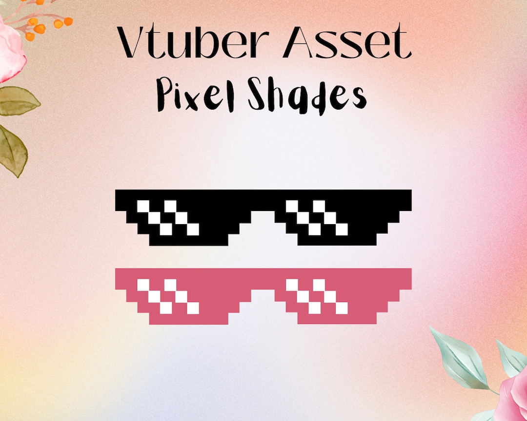 Vtuber Asset Pixel Shades / Pixelated Sunglasses / 3 Colors / PNG