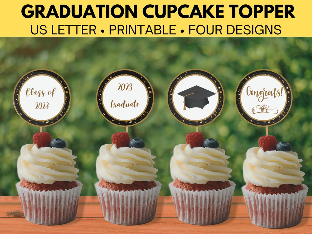 Graduation Cupcake Topper 2023, Printable, Instant Download Etsy