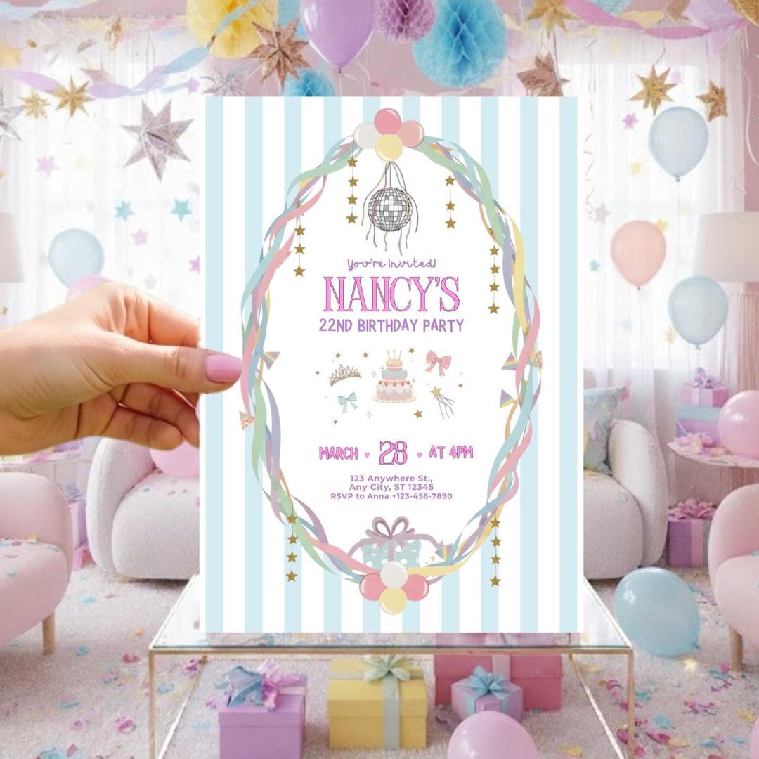 Whimsy Prom Invite Whimsical Birthday Invitation | Fancy Nancy Themed Party | Coquette ...