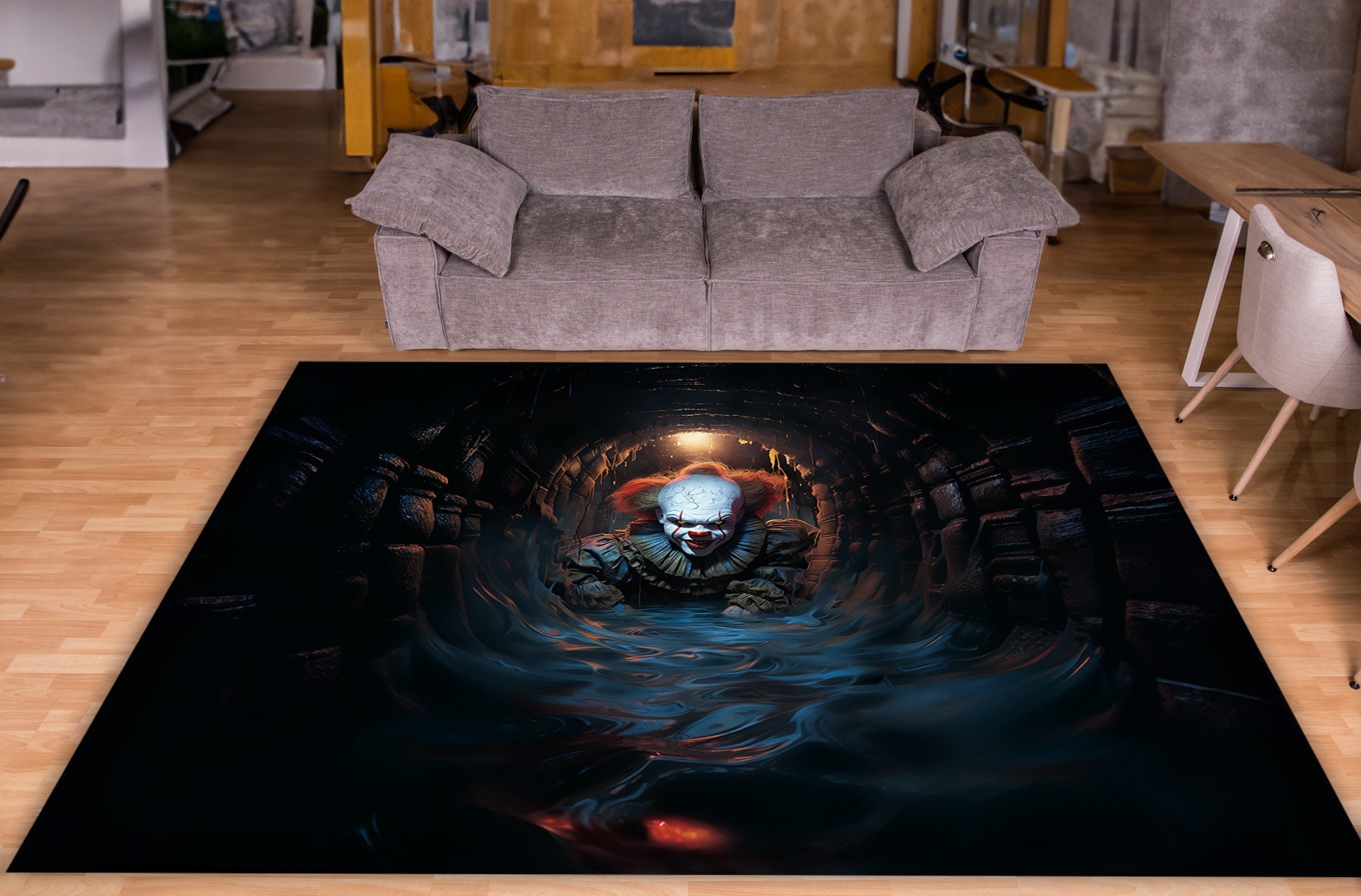 Pennywise Round 3d Rug Pennywise Design Rug Horror Movie Rug Peny Wise Rug Rug for - Etsy