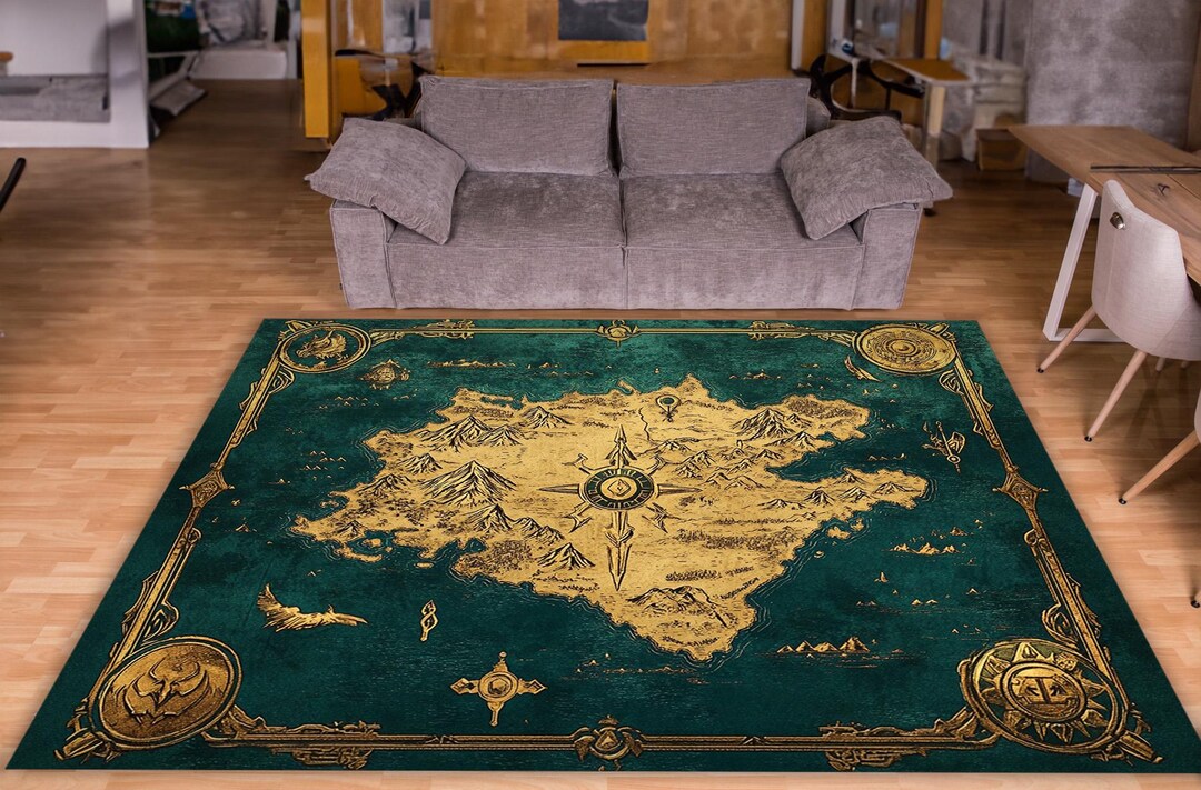 Legend of Zelda Inspired Digital Rug Hyrule Map Floor Mat Breath of the ...