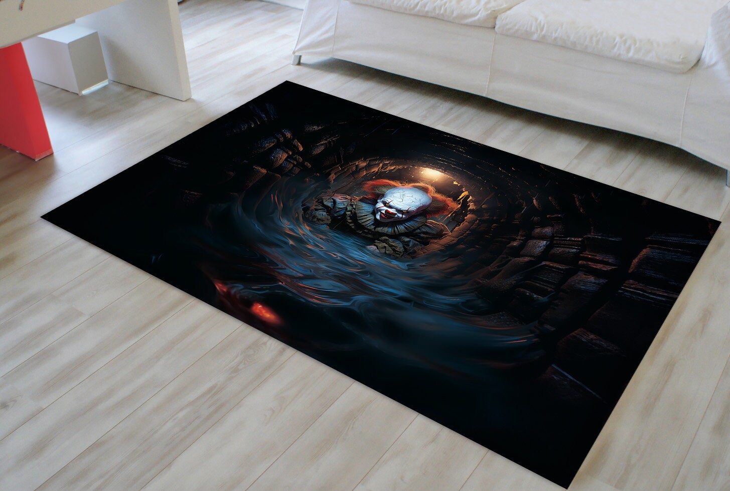 Pennywise Round 3d Rug Pennywise Design Rug Horror Movie Rug Peny Wise Rug Rug for - Etsy