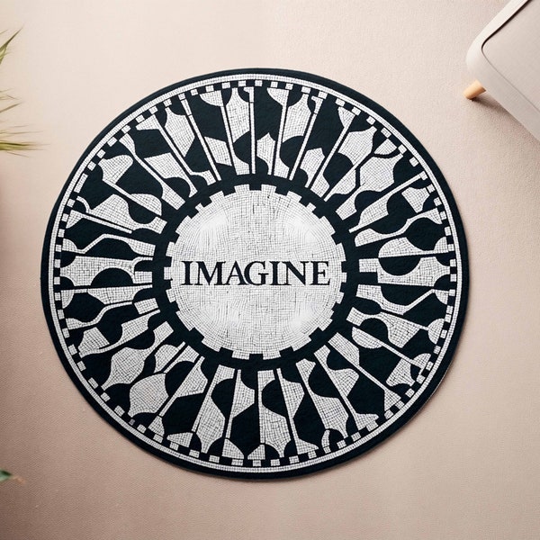 Imagine Mosaic at Central Park Rug, Central Park Imagine Icon Rug i The Beatles Rug, Music Rug, Music Area Rug, Beatles Gift, Music Room Rug