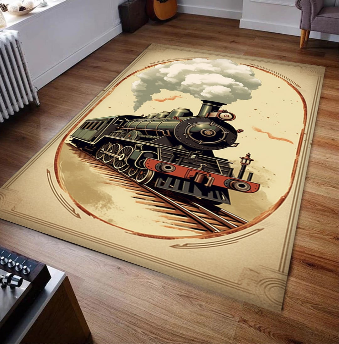 Red Train Rug Texture Train Design Rug, Cards Rug, Red Rug, Tarot Card Design , Gift for Boys ...