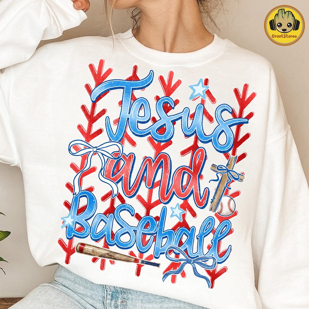 Jesus Baseball PNG, Trendy Christian Game Day Design, Faith Sports ...