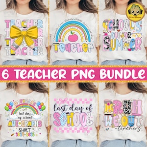 Best Teacher Ever Png Bundle, Teacher&#39;s Day Png, Preppy Teacher Png, Last Day Of School Png, Teacher Life Png, Teacher Appreciation Gift