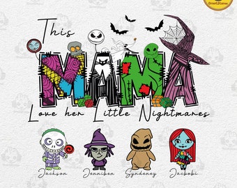 Personalised Horror Mama Png, This Mama Love Her Nightmares Png, Custom Halloween Gift Png, Halloween Killer Png, Digital Download