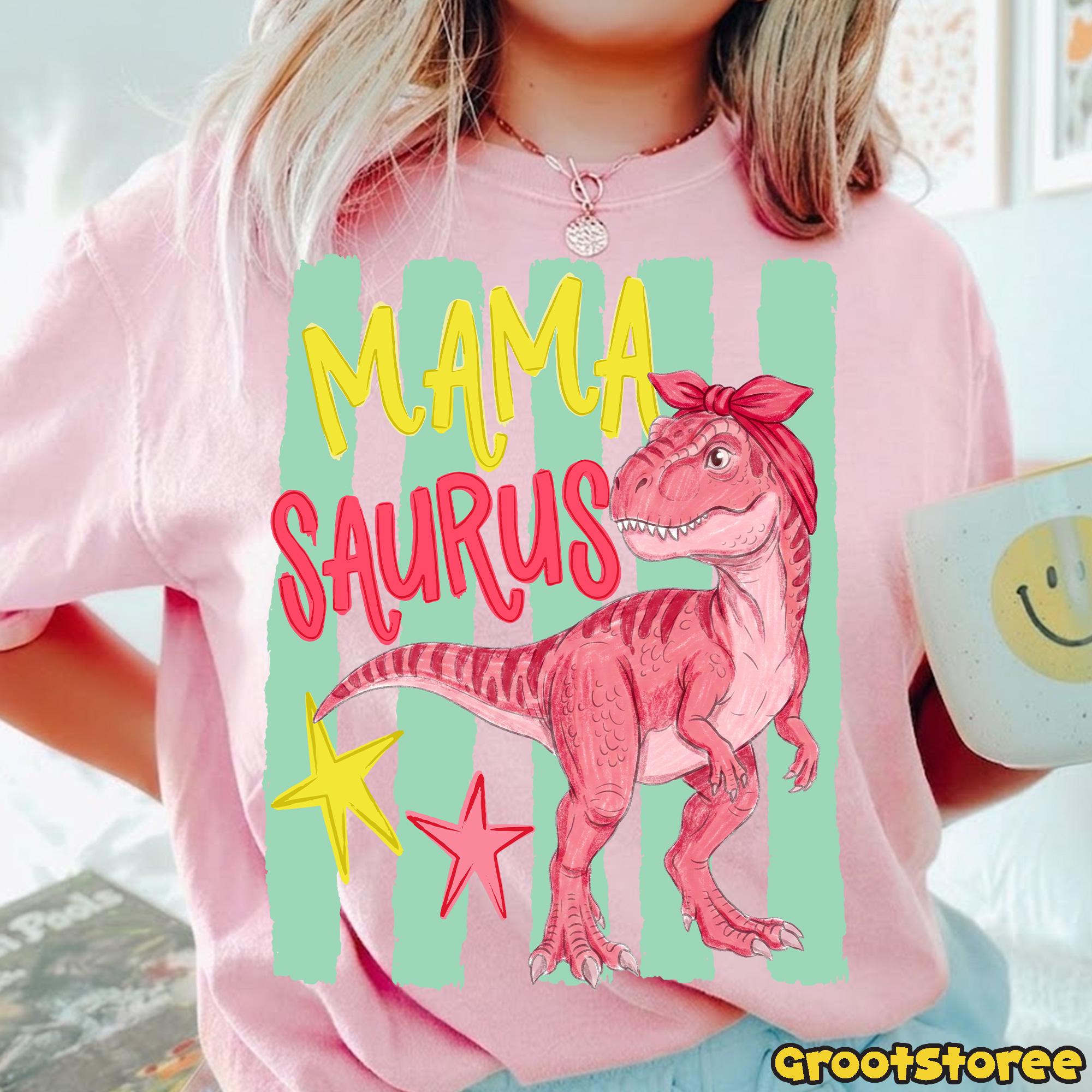 Mama Saurus PNG, Dinosaur Mama T Rex Design, Vintage Mama Shirt, Mother ...