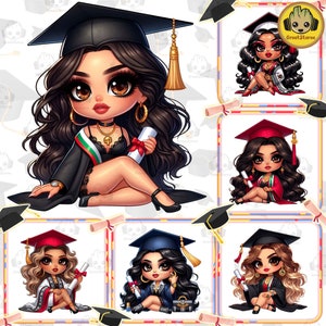 Para Mi Familia Chicano Png Bundle, Graduation Chibi Style Png, Educated Latina Girls Png, Cholo La Graduada Png, Chibi Cute Girls Png