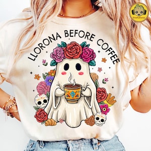 Llorona Before Coffee Png, Espooky Vibes PNG, Mexican Conchas Ghost Png, Spooky Conchas PNG, Halloween Conchas Png, Pantasmas Pan Dulce Png