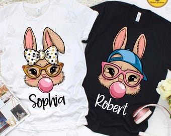 Personalized Kid Name Easter Bunny Png, Boy Girl Easter Png, Custom Toddler Kids Easter Png, Custom Easter Brushstroke Png, Easter Bunny Png