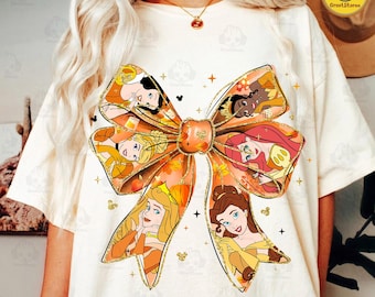 Fall Princess Coquette Bow Png, Autumn Movie Cartoon Coquette Png, Princess Pumpkin Png, Princess Thanksgiving Png, Princess Halloween Png