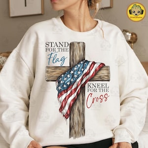 American Flag Cross Png, Christian 4th Of July Png, Faith Love Freedom, God Bless America, USA Fourth Of July Png, Independence Day Png