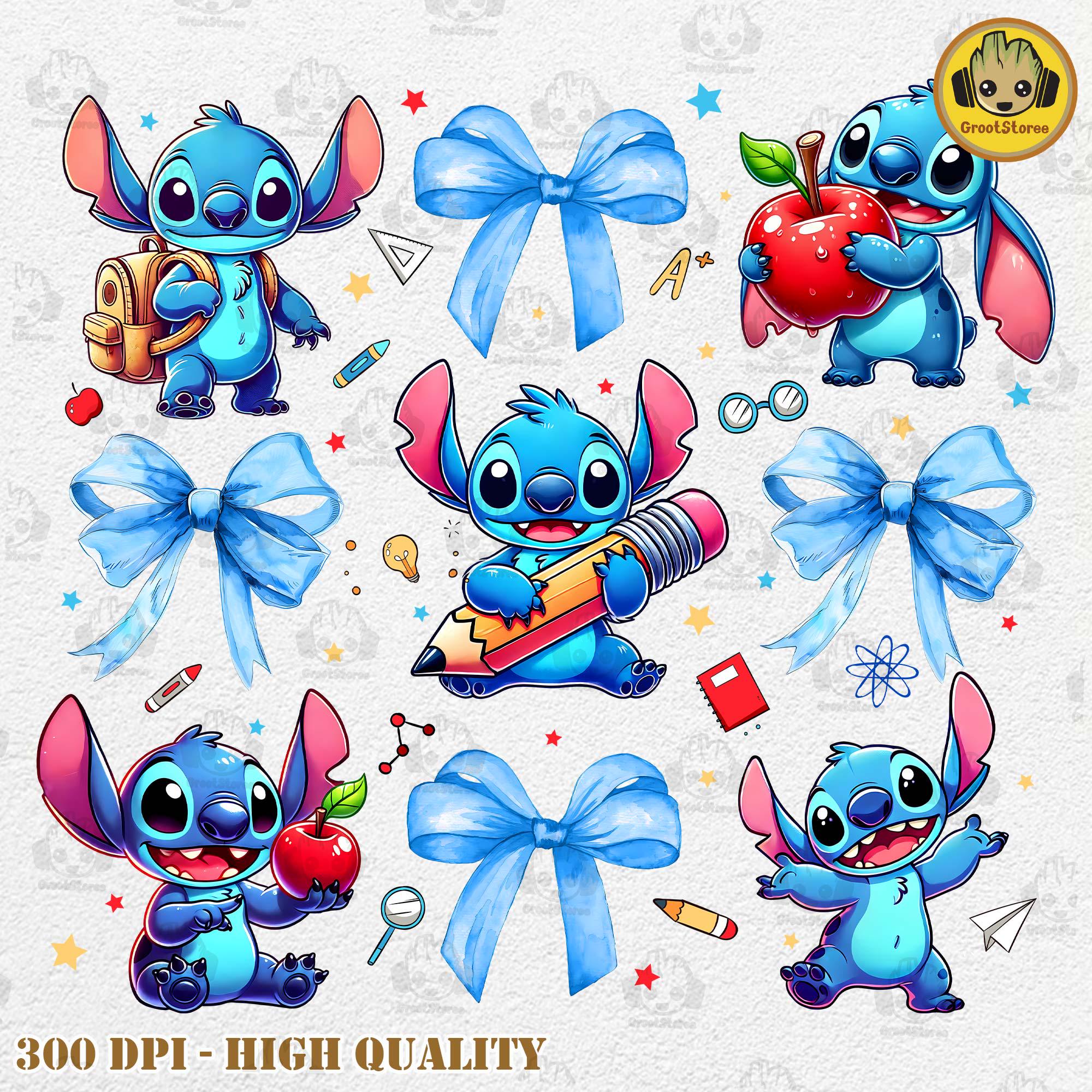 Back To School Coquette Png, Coquette 100 Days Of School Cartoon Png, Blue Monster Cartoon Png, Gift For Kid School Png, First Day Of School