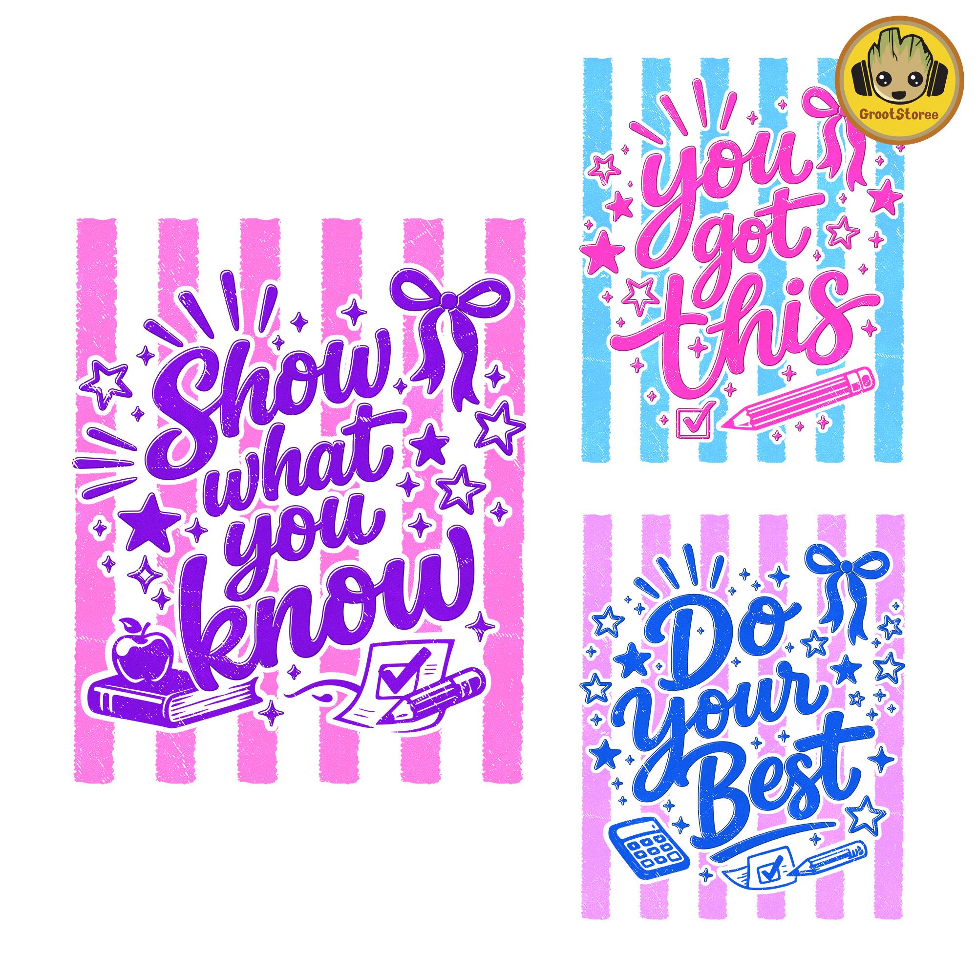 Teacher Team Testing PNG Bundle, Striped Neon Test Day, Matching State ...