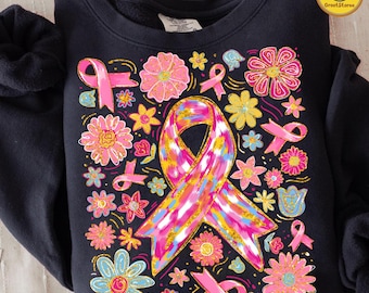 Boho Hippie Floral Breast Cancer Png, In October We Wear Pink Png, Coquette Breast Cancer Png, Breast Cancer Awareness Png, Pink Ribbon Png