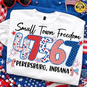 Custom Zipcode USA Png, Small Town Freedom Patriotic Design, Memorial Day Png, American Independence Day Shirt Graphic, USA 250