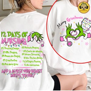 Christmas Nurse PNG, Holiday Gift for Nurse Design, Coquette Nurse Christmas PNG, Green Mean Guy Nurse Art, Funny Medical Xmas Digital File