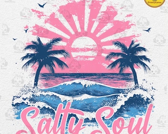 Sommer salzige Seele Png, trendiger Sommer Png, Strand Png, Strand Vibes Png, ästhetischer Sommer Png, Sommer Vibes Png, lustiger sarkastischer Png