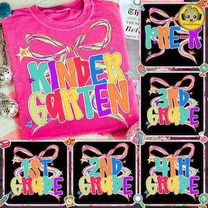 Preppy Back To School PNG Bundle, Coquette School First Day, Teacher PNG, Girly Png, Preppy School Png, All Grades Png, Shabby Glitter Png