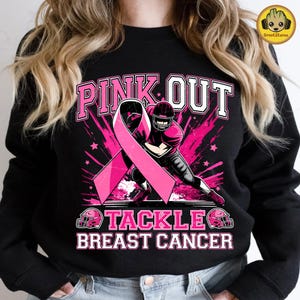 Retro Breast Cancer Football Png, Pink Out Breast Cancer Png, Pink Ribbon Png, American Football Png, Fight Cancer Pink Out Shirt Design