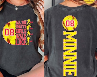 All die hübschen Mädchen gehen wie diese Softball Png, lustiges Softball-Shirt-Design, Softball-Saison Png, Softball Mama Png, Softball Girly Png