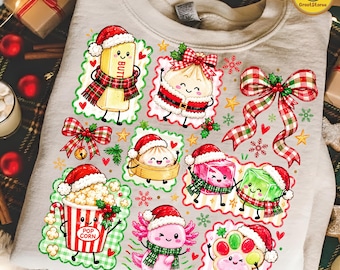 Kawaii Christmas Dumpling PNG, Bao Bun Holiday Design, Coquette Red Polka Dot Bow Graphic, Cute Xmas Sublimation, Digital Download