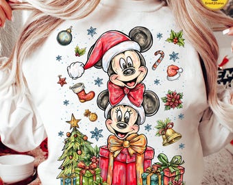 Magical Cartoon PNG, Magical Mouse Christmas PNG Doodle, Cartoon Christmas Png, Magical Kingdom Png, Preppy Christmas Png, Mouse Xmas Png