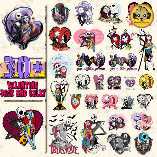 30+ Horror Couple Valentine Png Bundle, Nightmare Before Christmas Horror Couple Png, Valentine 2024 Png, Digital Download