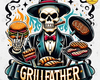 Papá a la parrilla (PNG), broma de papá a la parrilla (PNG), diseño de sublimación de esqueleto sarcástico, camiseta de padrastro, descarga digital