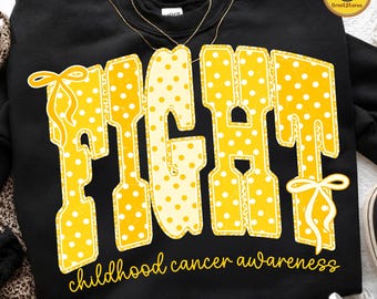 September We Wear Gold PNG, Fight Childhood Cancer Design, Gold Ribbon Polka Dot Shirt PNG, Childhood Cancer Awareness Graphic, Digital File