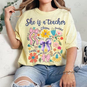 Profesora Boho Floral Png, Profesora Preppy Png, Vida de Profesora Coqueta Png, Regalo de Agradecimiento al Profesor, Profesora Retro Flores Silvestres Png imagen 5