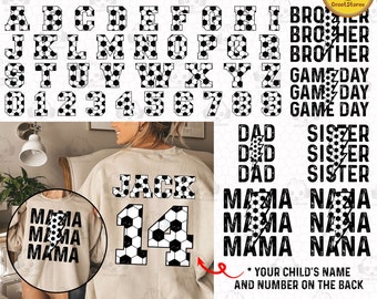 Custom Soccer Mama Aunt Nana Png Bundle, Family Mathching Soccer Shirt Png, Soccer Mom Png, Soccer Alphabet Png, Sports Mom Png File