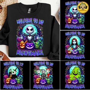 Welcome To My Nightmare Png Bundle, Christmas Nightmare Character Png, Christmas Pumpkin King Png, Nightmare Friends Png, Digital File