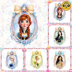 Watercolor Princess Png Bundle, Princess Castle Png, Cartoon PNG Clipart, Princess Coquette Bow Png, Family Trip Png, Family Vacation Png