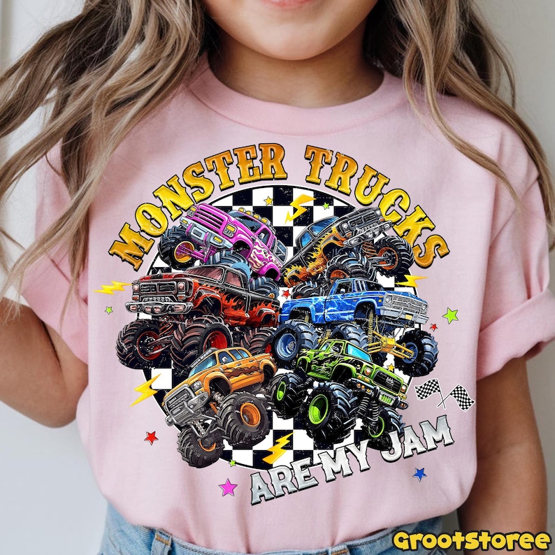 Monster Trucks Are My Jam PNG, Monster Truck Boy Shirt Design, Kids Truck Sublimation PNG, Boy Easter Png, Digital Download image 6