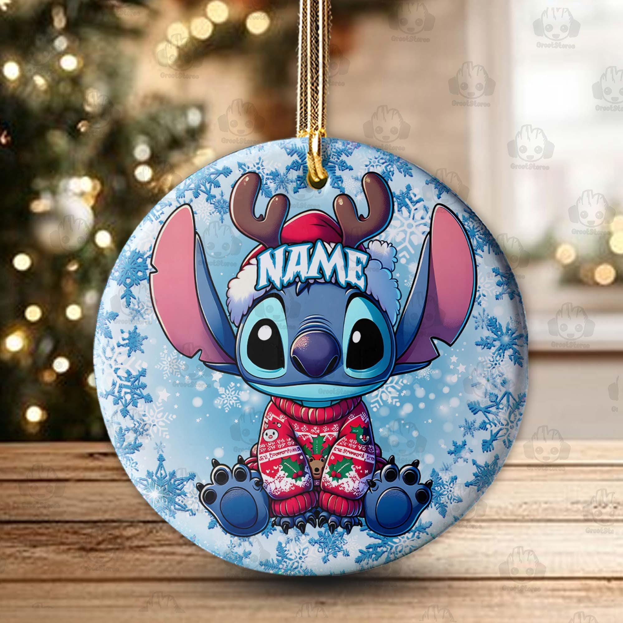 Discover Custom Blue Monster Christmas Ceramic Ornament, Blue Character and Alien Holiday Decoration