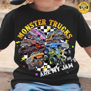 Monster Trucks Are My Jam PNG, Monster Truck Boy Shirt Design, Kids Truck Sublimation PNG, Boy Easter Png, Digital Download image 1
