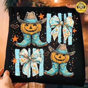 Western Pumpkin PNG, Pumpkin Boots Clipart, Western Fall Sublimation Design, Halloween Pumpkin PNG, Pumpkin Patch Girl Png, Digital Download