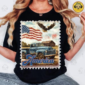 Retro Amerika-stempel png, rustieke Amerikaanse babe png, Independence Day png, 4 juli png, vintage Amerikaanse vlag png, Amerikaans meisje png, 1776 png
