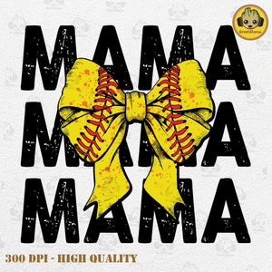 Bow Softball Mama Sport Png, Sport Mama Png, Gift For Mom, Mother&#39;s Day Png, Retro Mama Shirt Design, Boy Mom Png, Girl Mom Png,Digital File