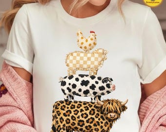 Leopard Western Cow Faux Patchwork PNG, Country Western Shirt Design, Farm Animal PNG, Western Animals PNG, Easter Sublimation