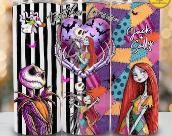 Retro Halloween Nightmare Tumbler PNG, 20oz Skinny Tumbler Wrap, Vintage Cartoon Collage Sublimation Design, Spooky Horror Character PNG