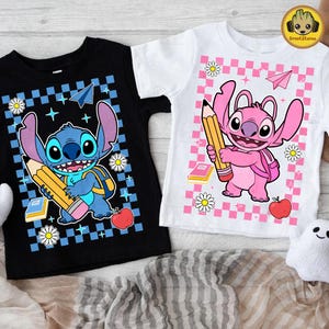 Funny Kids Back To School Png, Trendy Teacher Shirt Design, Blue Alien Character Png, Retro Boys Girls First Day Of School Cartoon Png
