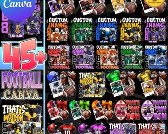 45+ CUSTOM Canva Template Fall Football Photo Insert Png Bundle, Coquette Football Png, Fall Football Canva Trending Png, Football Mom Png