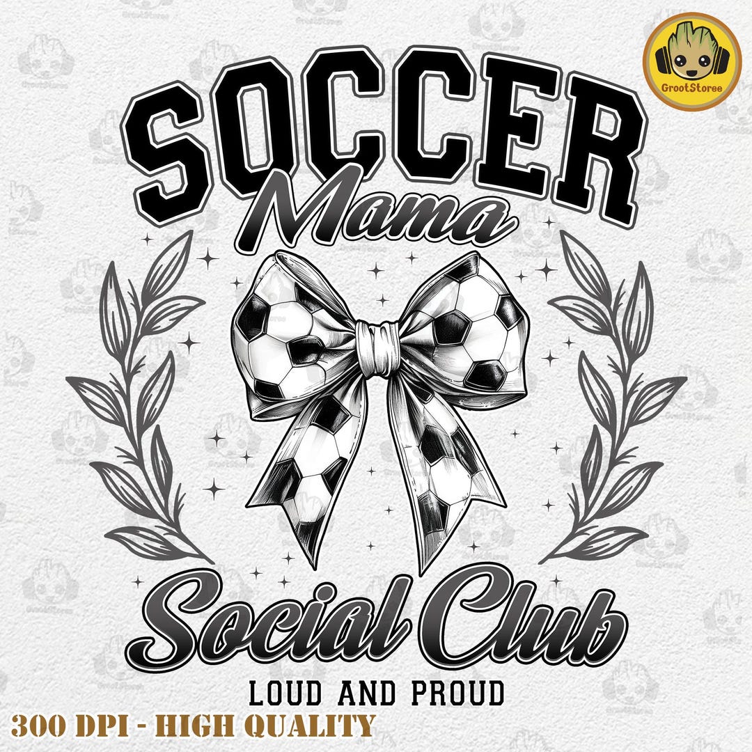 Retro Soccer Mom Social Club Png, Soccer Coquette Bow Png, Soccer Mama ...